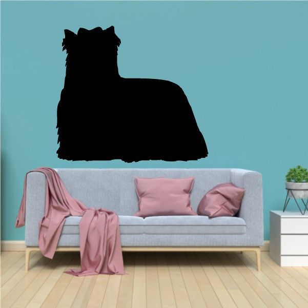Black Yorkshire terrier silhouette decal
