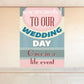 Wedding custom sticker with 'You are invited' and 'To our wedding day' typography