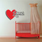 Red heart wall decal with white 'You are Loved' lettering
