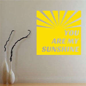 Sunshine wall decal with yellow rays and text: YOU ARE MY SUNSHINE