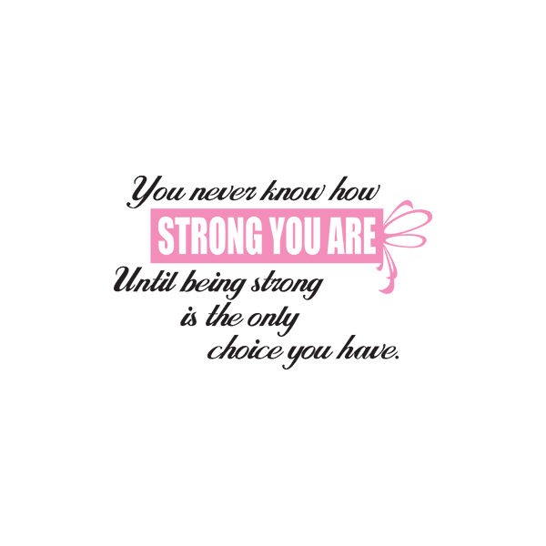 You never know how strong you are until being strong is the only chance you have Quote Printed Die Cut Decal