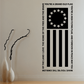 Patriotic flag decal with stars circle and vertical stripes
