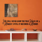 Ornate black cursive wall quote decal with text about a moment becoming a memory.