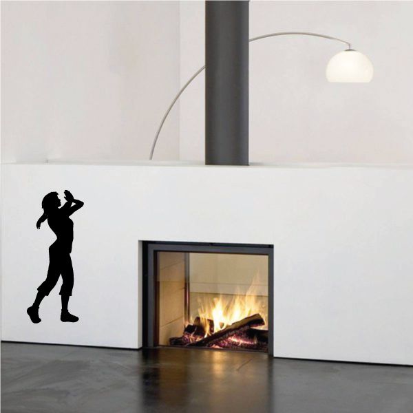 Praying mother decal with black silhouette, hands held in prayer