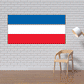 Slavia flag sticker, rectangular with blue, white, and red horizontal stripes