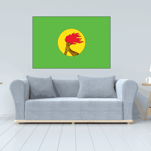 Zaire flag sticker with green background and central emblem