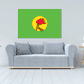 Zaire flag sticker with green background and central emblem