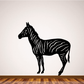 Standing zebra wall decal, black with white stripes