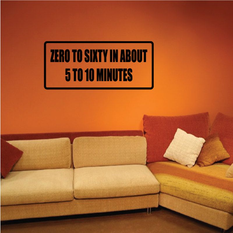 Image of Zero to sixty in about 5 to 10 minutes Decal