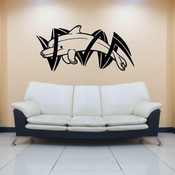 Image of Zig Zag Dolphin Decal