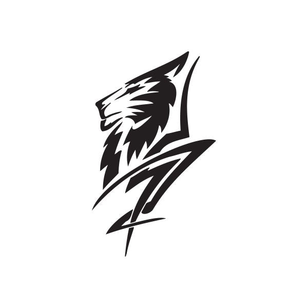 Image of Zig Zag Stroke Wolf Decal