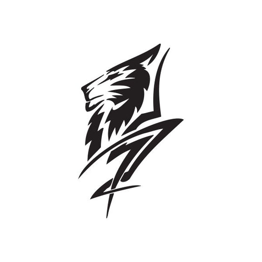 Image of Zig Zag Stroke Wolf Decal