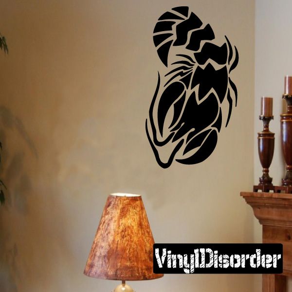 Black swimming lobster wall decal