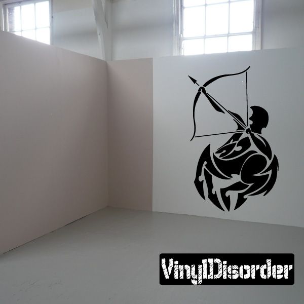 Black centaur archer aiming bow vinyl decal