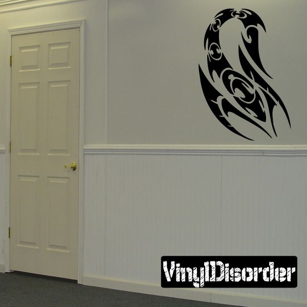 Scorpion wall decal, black tribal design with sleek tribal lines
