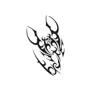 Black tribal vinyl wall decal with ornate swirl and horn-like shape