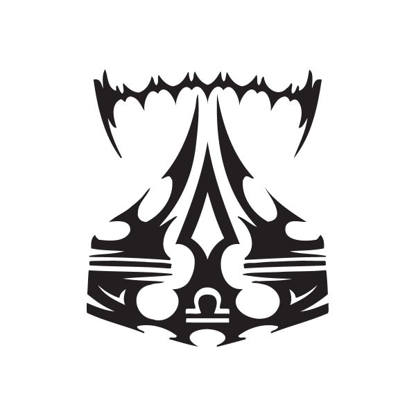 Libra tribal scales decal with black emblem and central scale icon