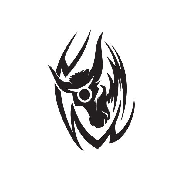 Image of Taurus Tribal Bull Horns Decal