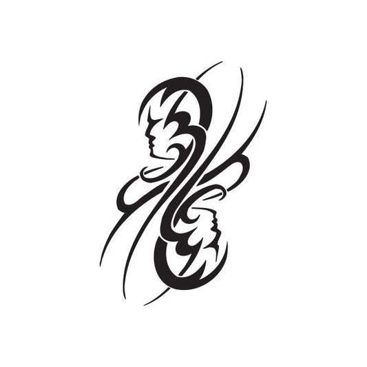 Image of Gemini Graceful Tattoo Faces Decal