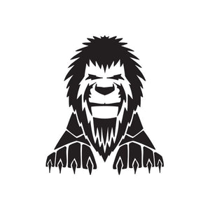 Lion head wall decal, black graphic mane and beard with dripping bottom