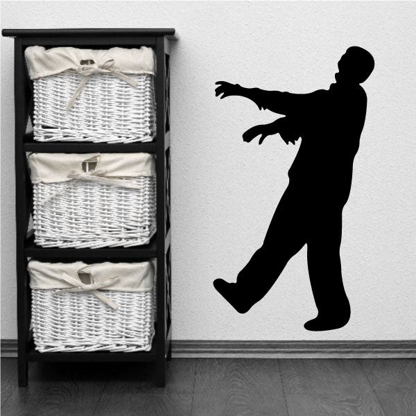 Zombie silhouette wall decal with outstretched arms