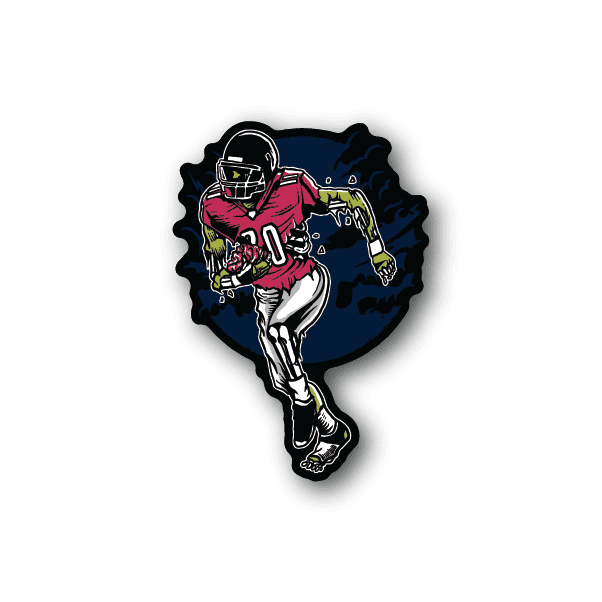 Image of Zombie Football Player Sticker