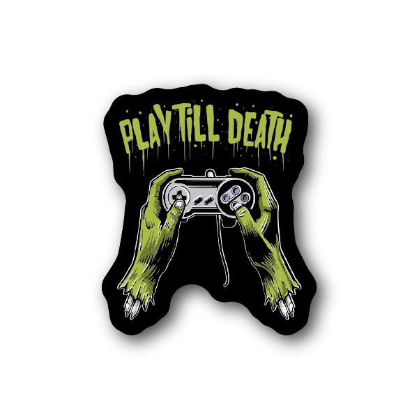 Image of Zombie Gamer Play Till Death Sticker