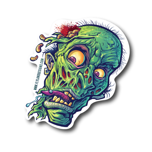 Zombie Head Vinyl Sticker