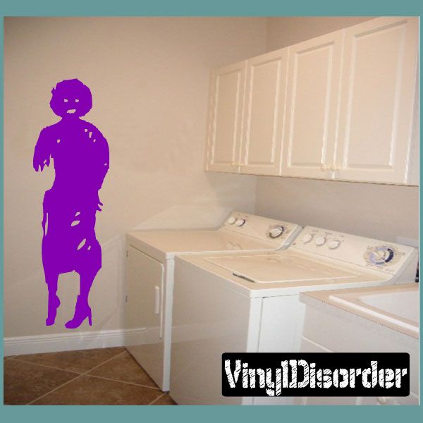 Zombie mother decal with purple standing silhouette