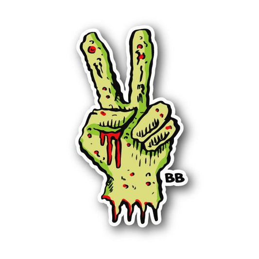 Image of Zombie Peace Hand Sign Vinyl Sticker