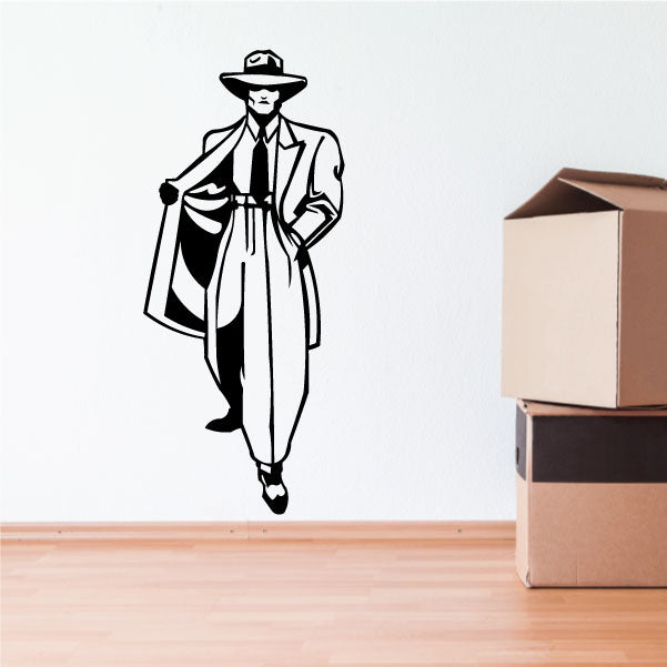 Black-and-white zoot suit man vinyl window decal sticker