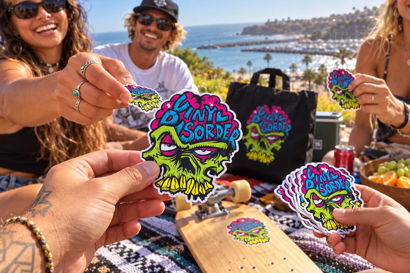 Help Promote Vinyldisorder.com - illustrative branded coastal scene