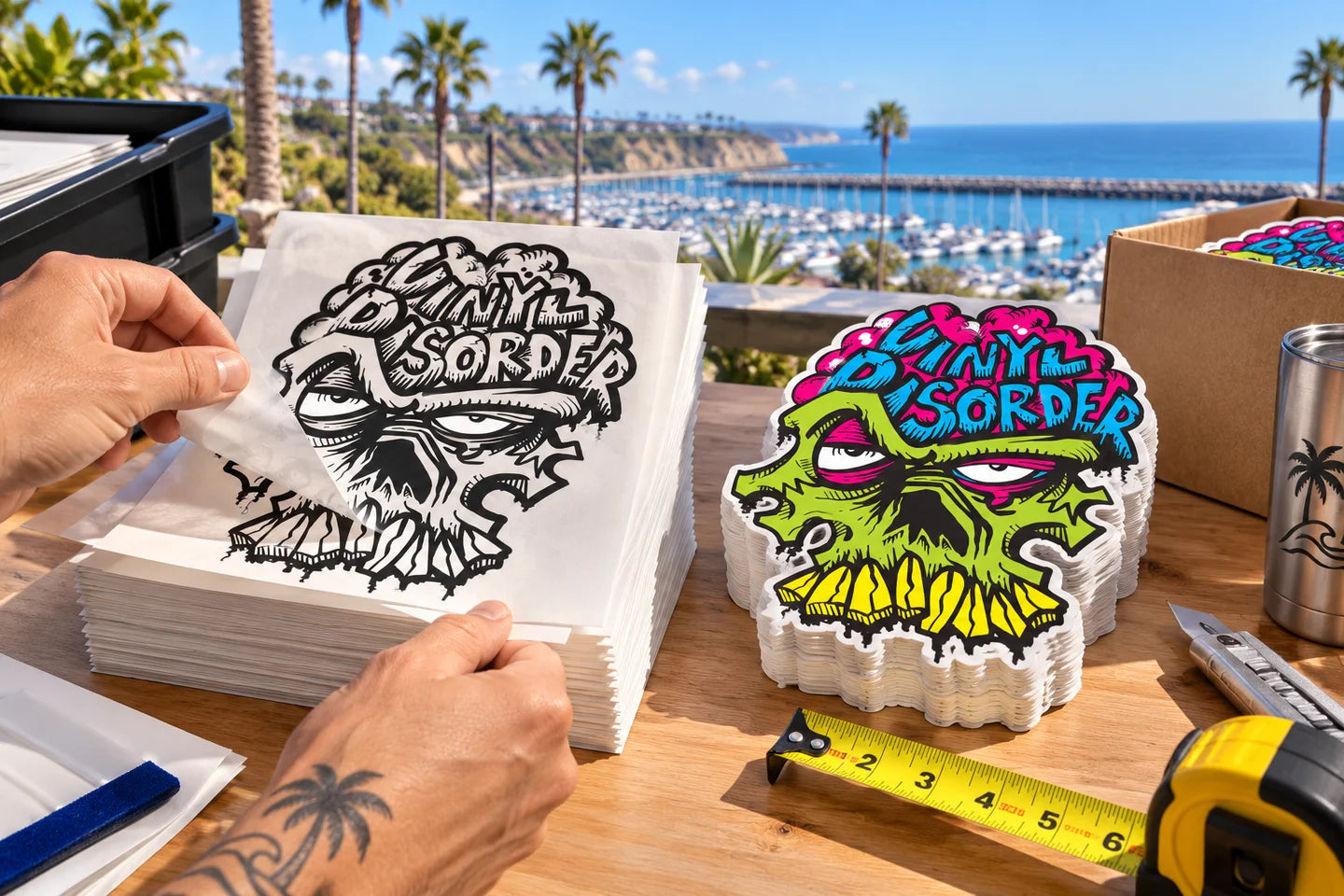 Wholesale Vinyl Decals - Car Decals - Custom Decals — illustrative branded coastal scene