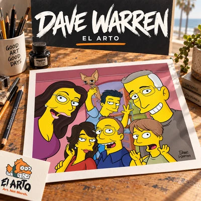 Dave Warren artist cover with his family portrait artwork