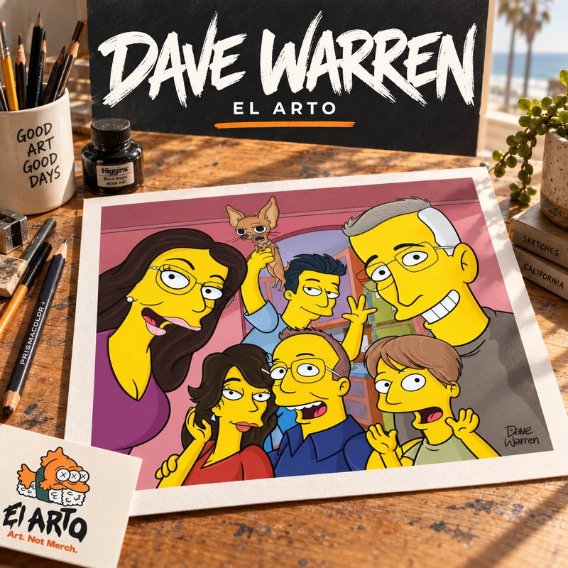 Dave Warren artist cover with his family portrait artwork