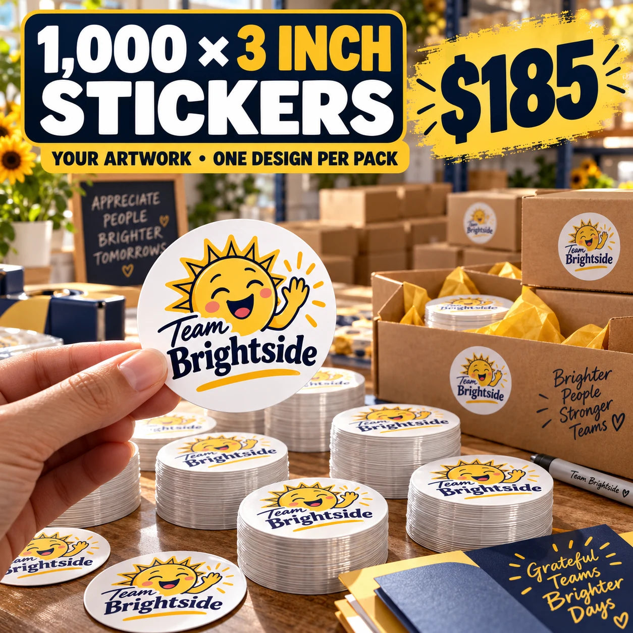 Team Brightside fictional packaging and sticker ideas