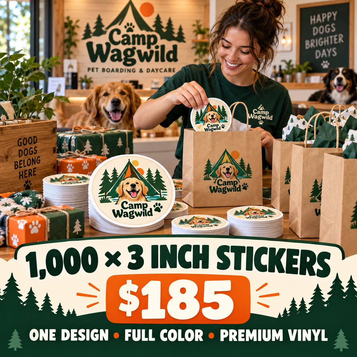Camp Wagwild fictional packaging and sticker ideas