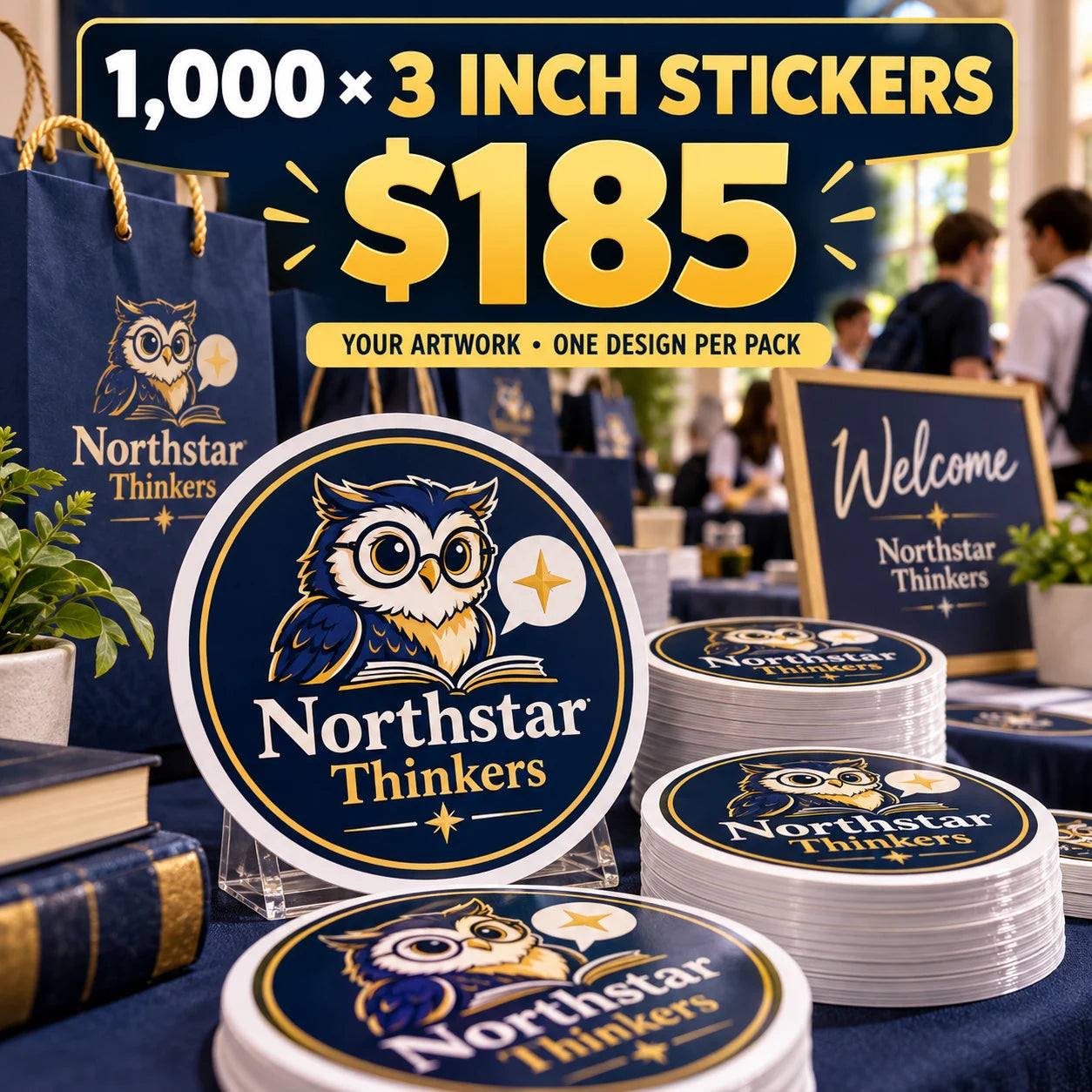 Northstar Thinkers fictional packaging and sticker ideas