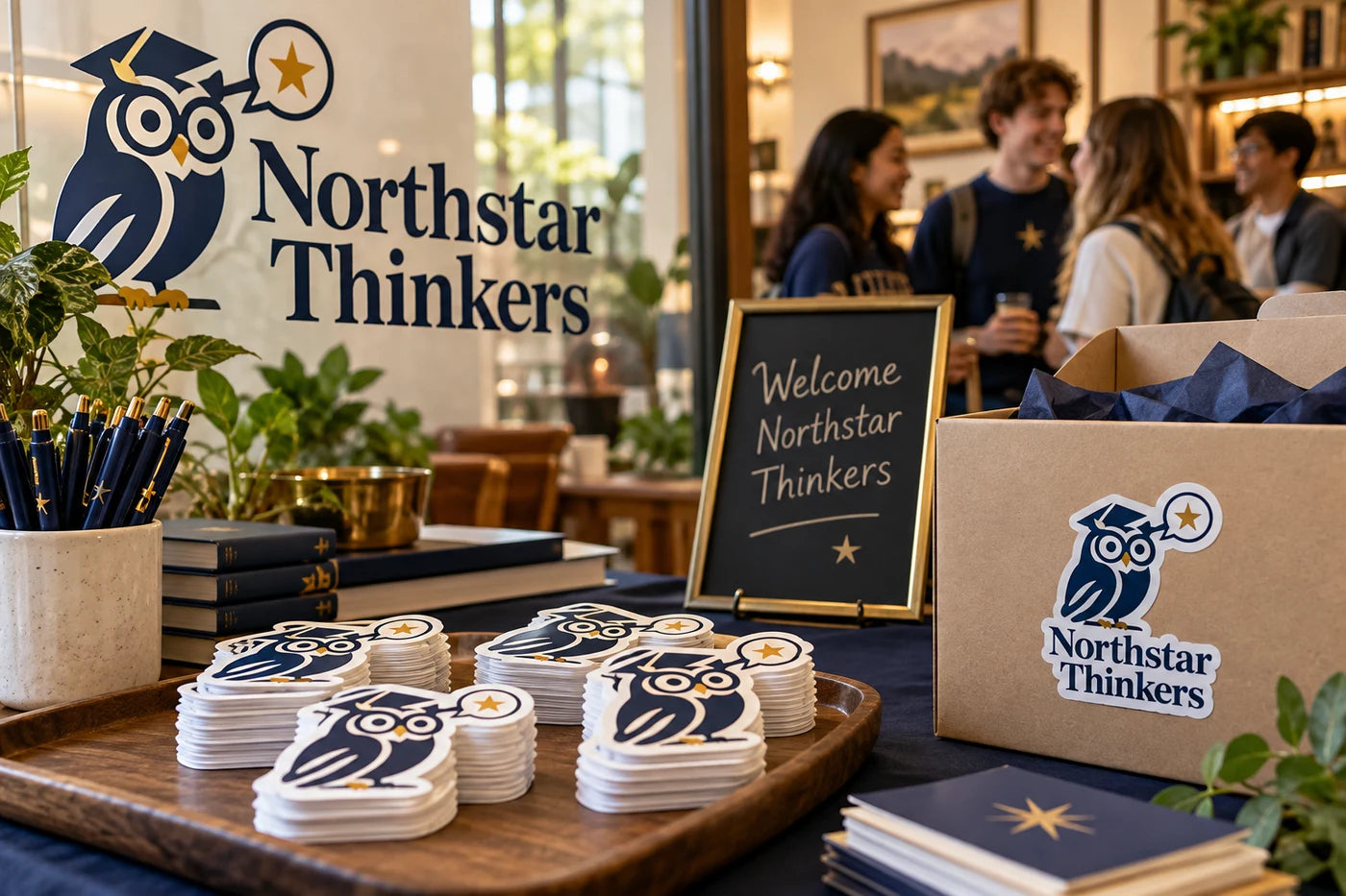 Northstar Thinkers fictional example storefront with custom lettering and stickers