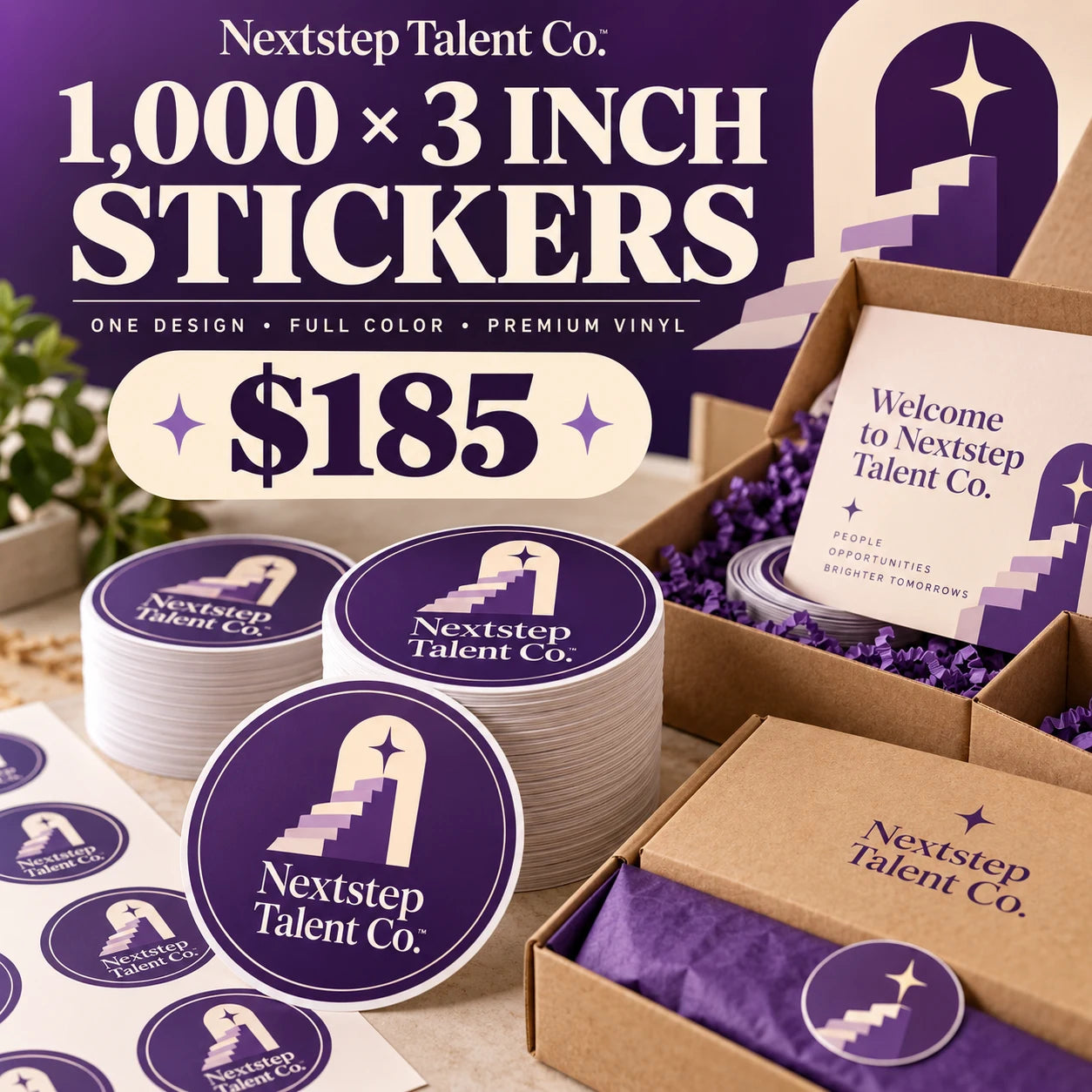 Nextstep Talent Co. fictional packaging and sticker ideas
