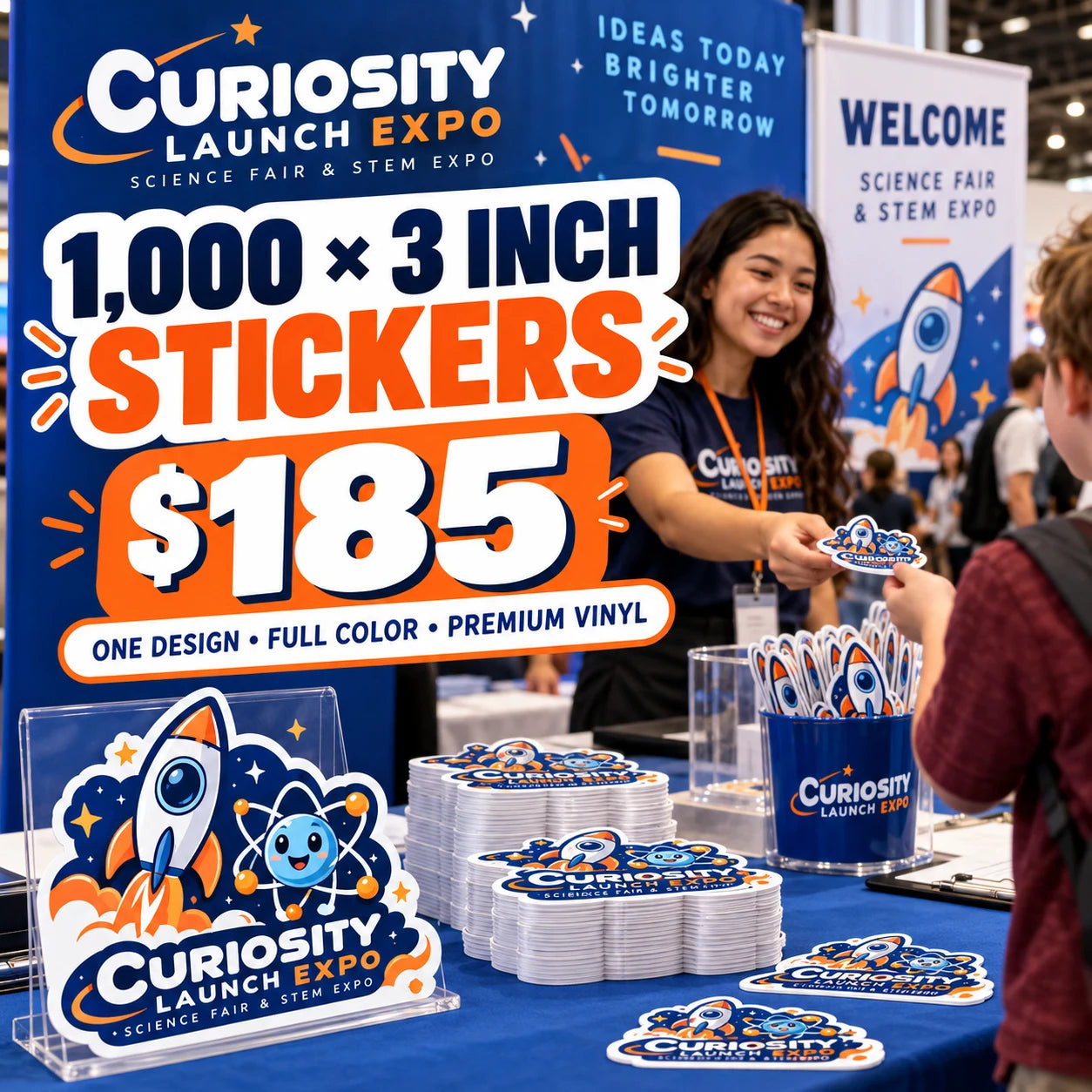 Curiosity Launch Expo fictional packaging and sticker ideas