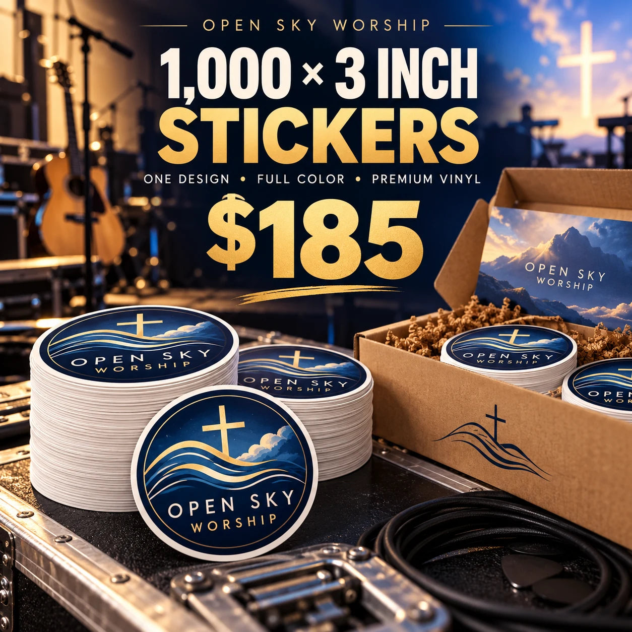 Open Sky Worship fictional packaging and sticker ideas