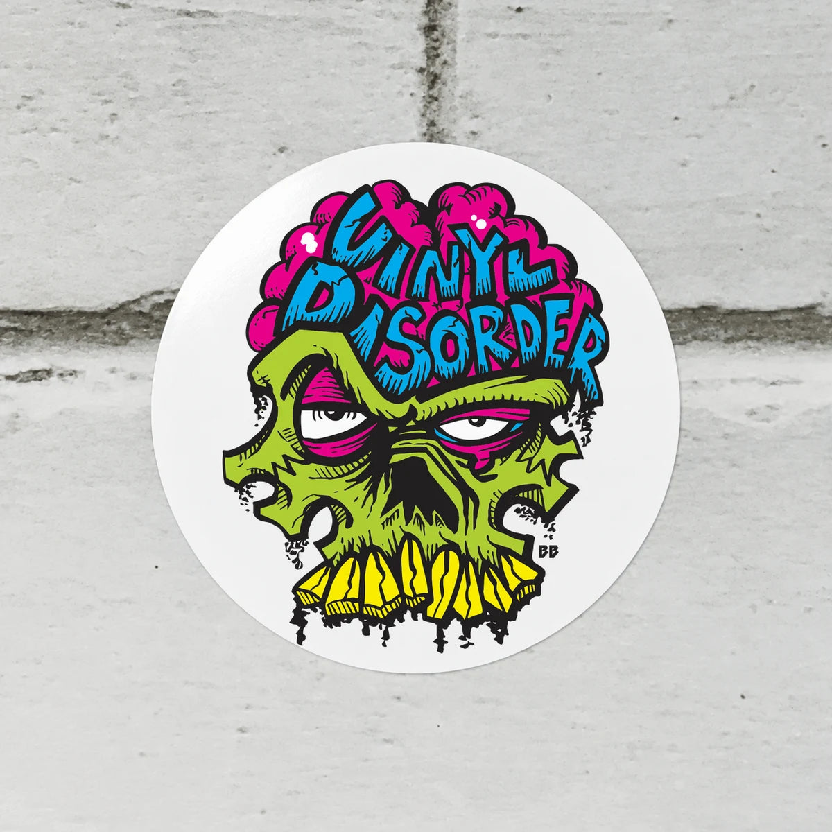 Reference-based render of the authentic Vinyl Disorder skull printed on Dry Erase.
