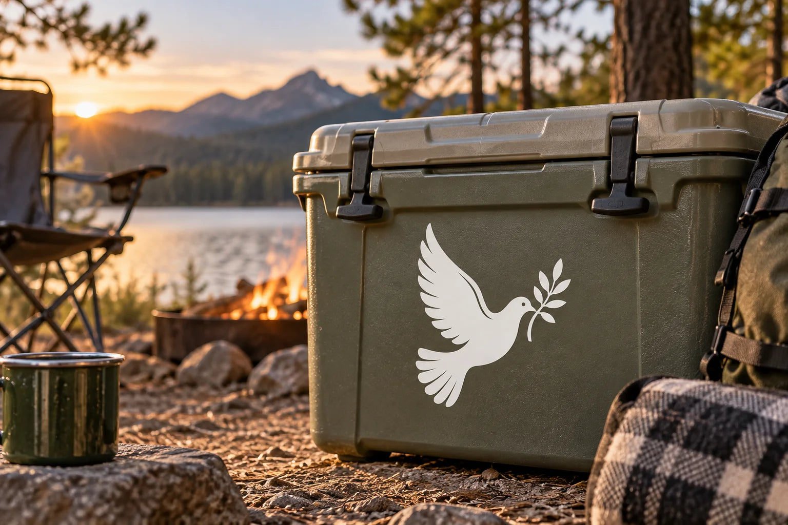 Illustrative Dove Decals vinyl application in a realistic separate close-up lifestyle scene.