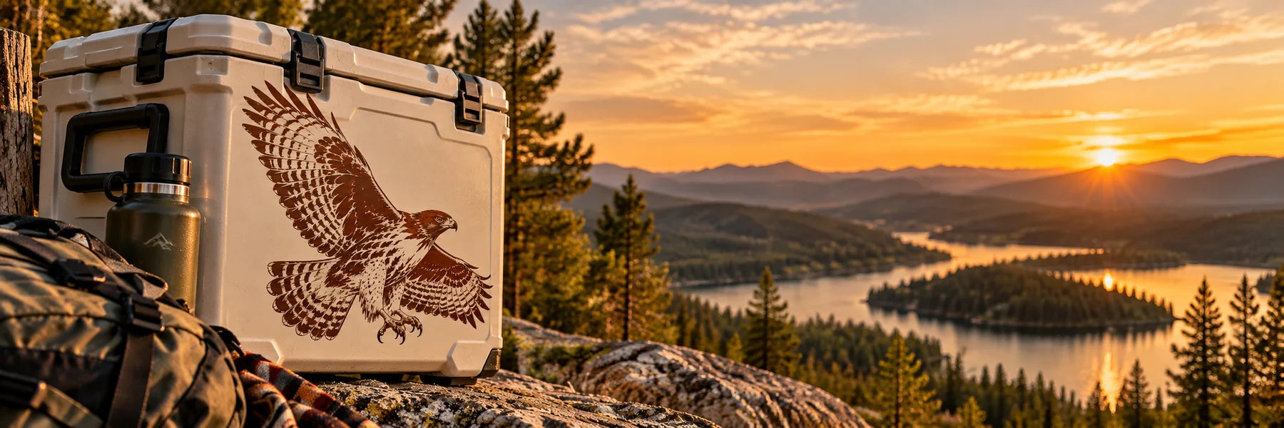 Illustrative Hawk Decals vinyl application in a realistic panoramic lifestyle scene.