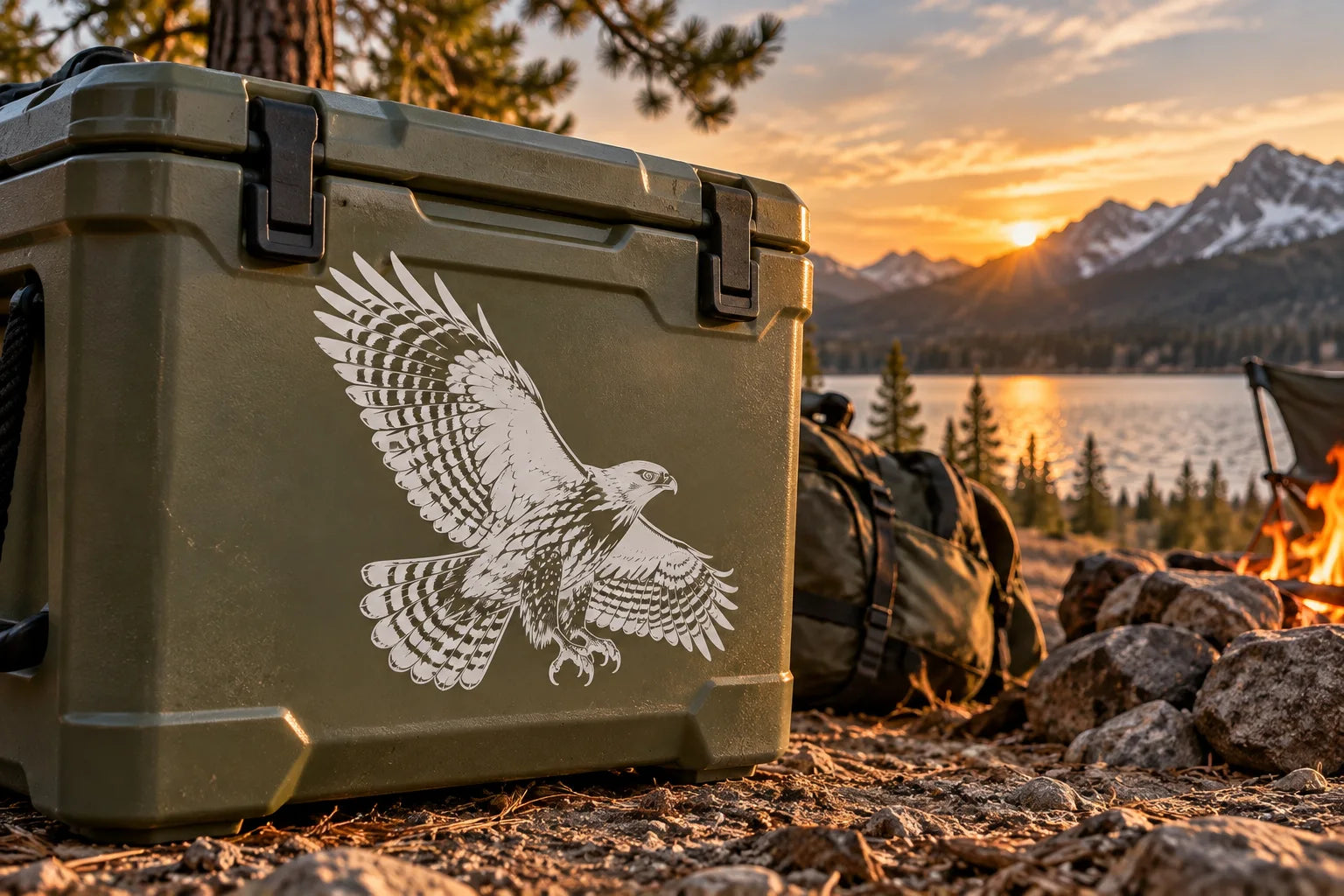 Illustrative Hawk Decals vinyl application in a realistic separate close-up lifestyle scene.