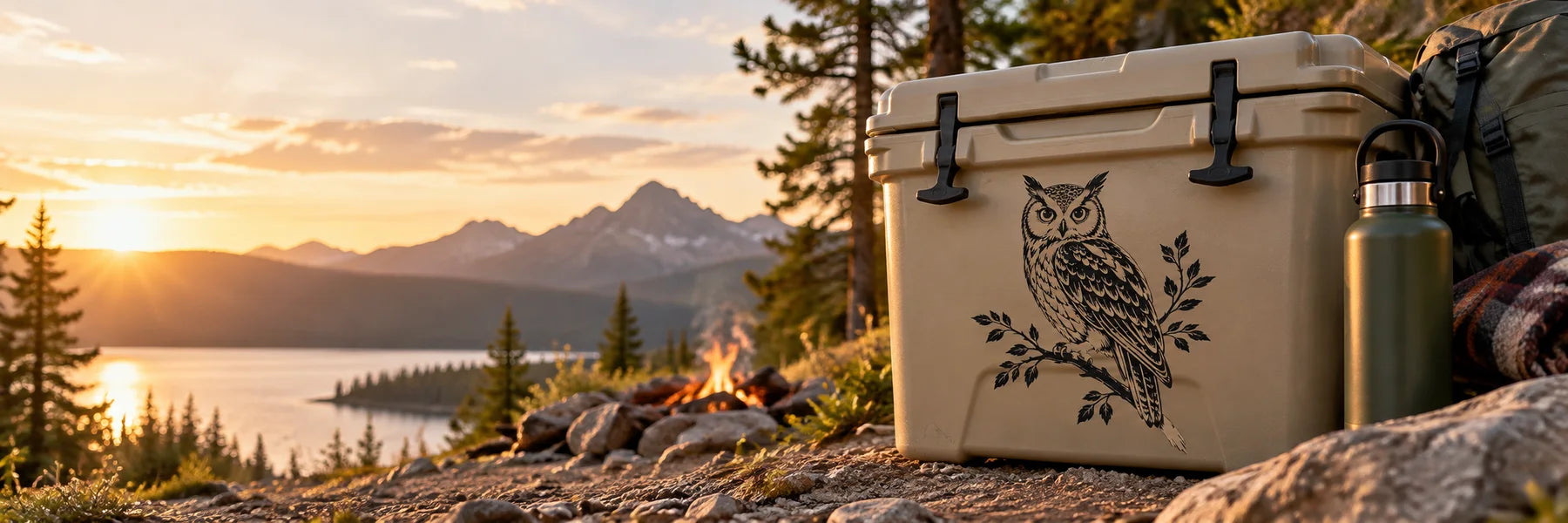 Illustrative Owl Decals vinyl application in a realistic panoramic lifestyle scene.