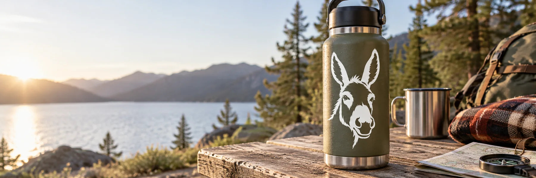 Illustrative Donkey Decals vinyl application in a realistic panoramic lifestyle scene.