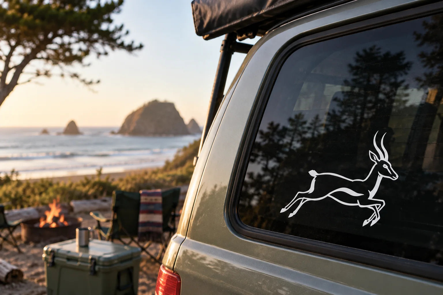 Illustrative Gazelle Decals vinyl application in a realistic separate close-up lifestyle scene.