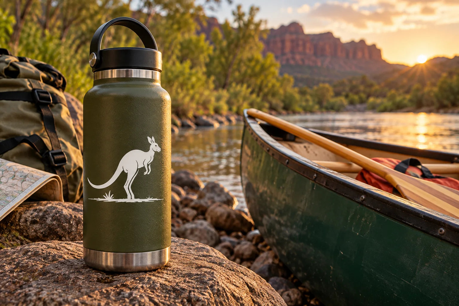 Illustrative Kangaroo Decals vinyl application in a realistic separate close-up lifestyle scene.